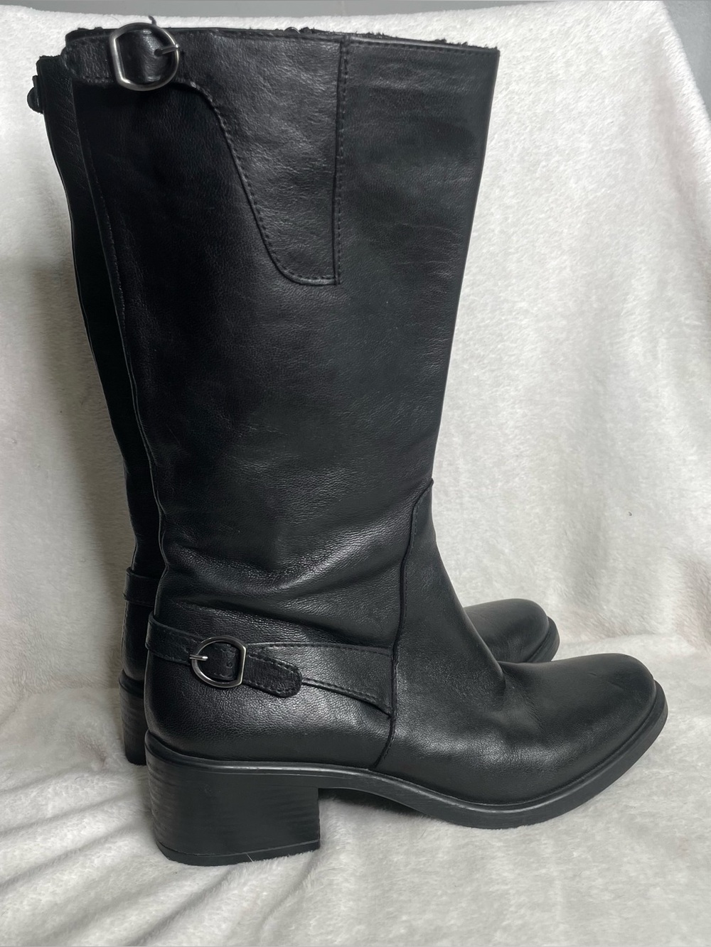 Emanuele Crasto black leather tall riding equestrian boots size 8 39 Italy